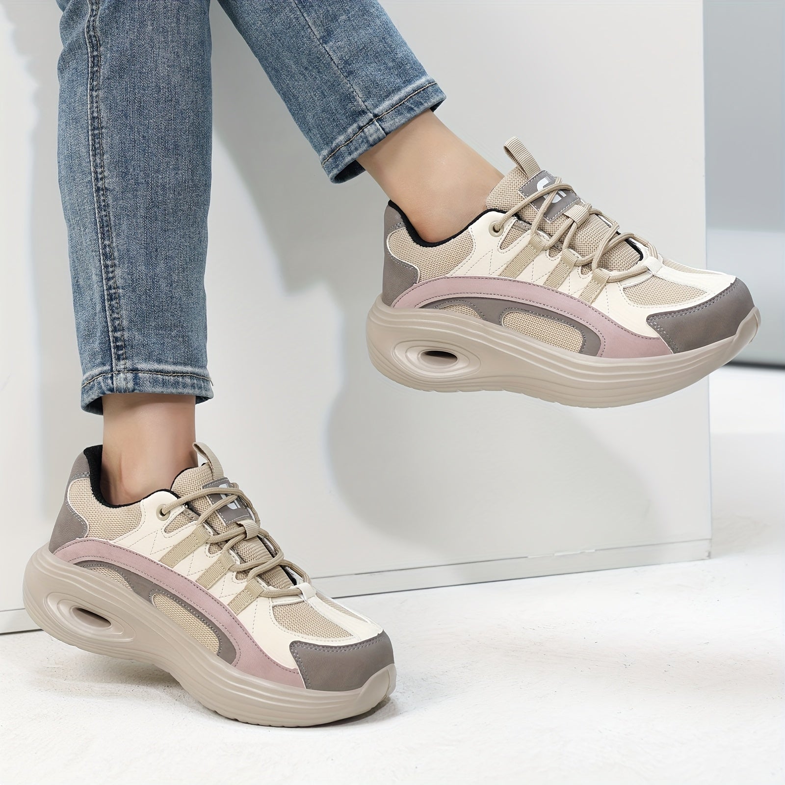 Women's Breathable Mesh Sneakers Lightweight Slip-Resistant Steel Toe Casual Shoes