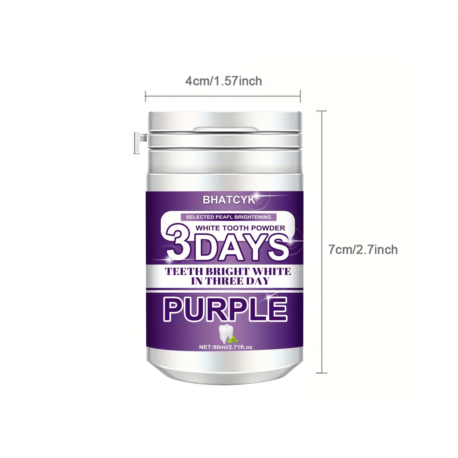 Purple Teeth Cleaning Powder for Daily Oral Care, Deep Polishing Tooth Powder