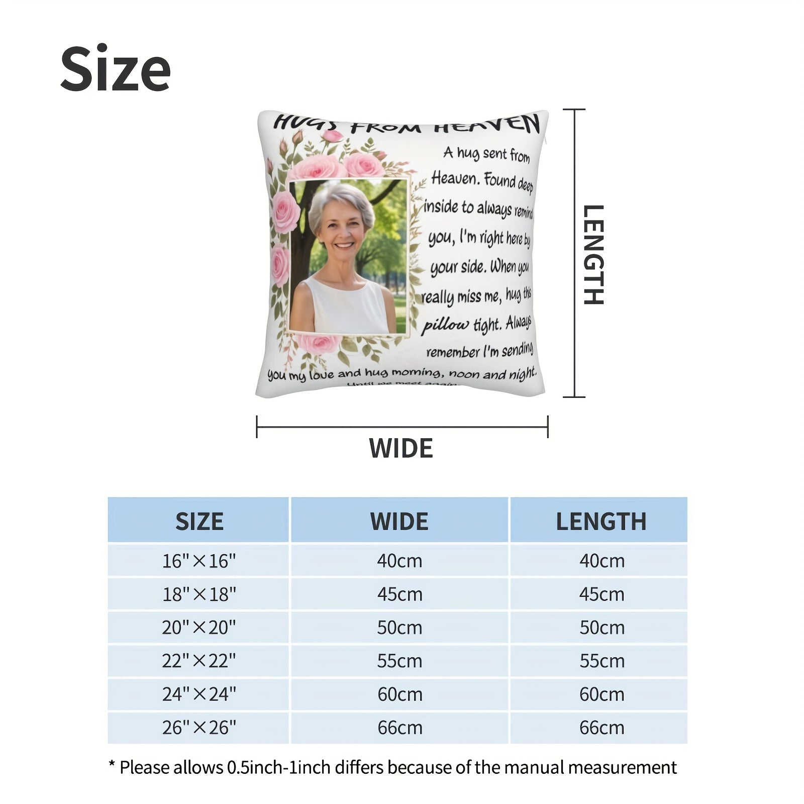 Подарите объятие с небес с нашей индивидуальной персонализированной подушкой - с розовыми розами, вашей любимой фотографией и персонализированным чехлом - трогательный подарок на память.