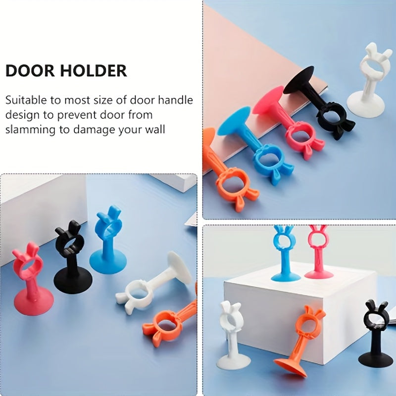 Door Suction Handle with Silicone Anti-Collision Mat for Bathroom Doors