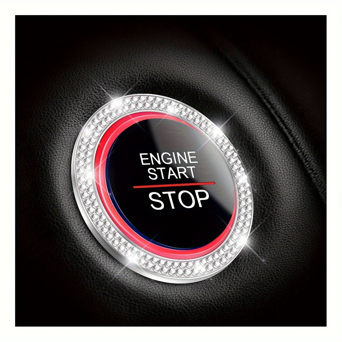 Women Sparkling Car Engine Start Ring Decal Key Ignition Cover Interior Accessories