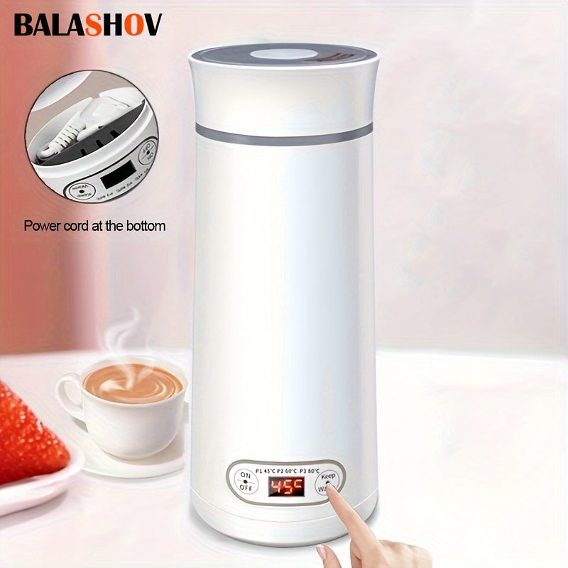 Portable 304 Stainless Steel Electric Kettle with LED Display and 350ml Capacity