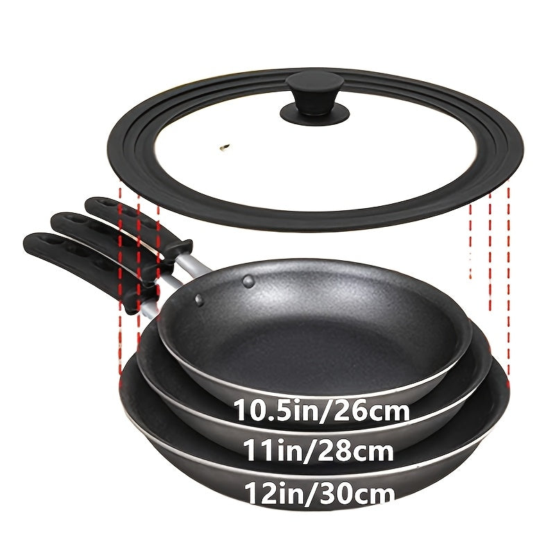Tempered Glass Cookware Lid with Silicone Ring for 15.24cm-33.02cm Pans