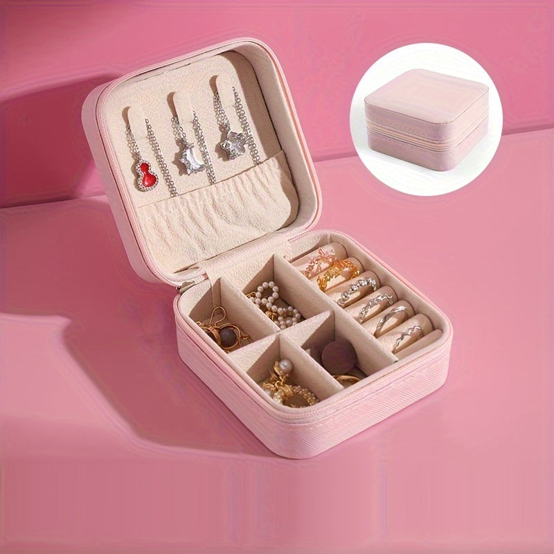 Caja de almacenamiento para joyas Multi-Grid con forro suave para collares y pendientes