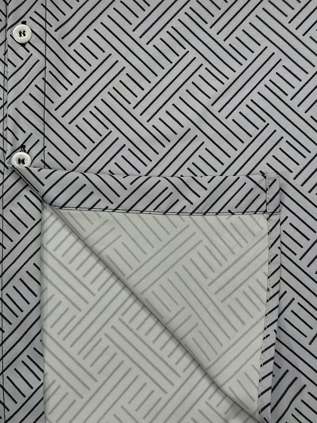 Erkaklar uchun tasodifiy uzun yengli ko'ylak, geometrik ombre bosma va tugmachali yaka, oddiy kesim, 95% polyester, 5% spandeks, to'qilgan mato, bahor/kovak - kattalar, katta o'lcham