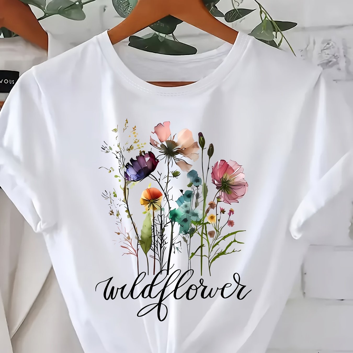 Women Floral Printed Short Sleeve T-Shirt Casual Summer Top