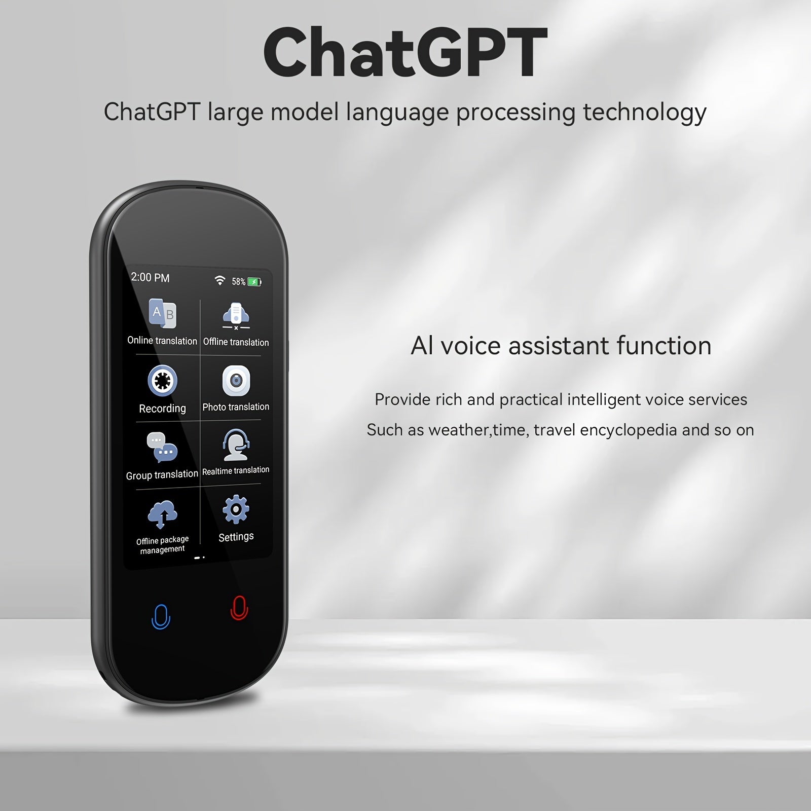 Smart Language Translator Device with Offline and Online Voice and Photo Translation for 138 Languages