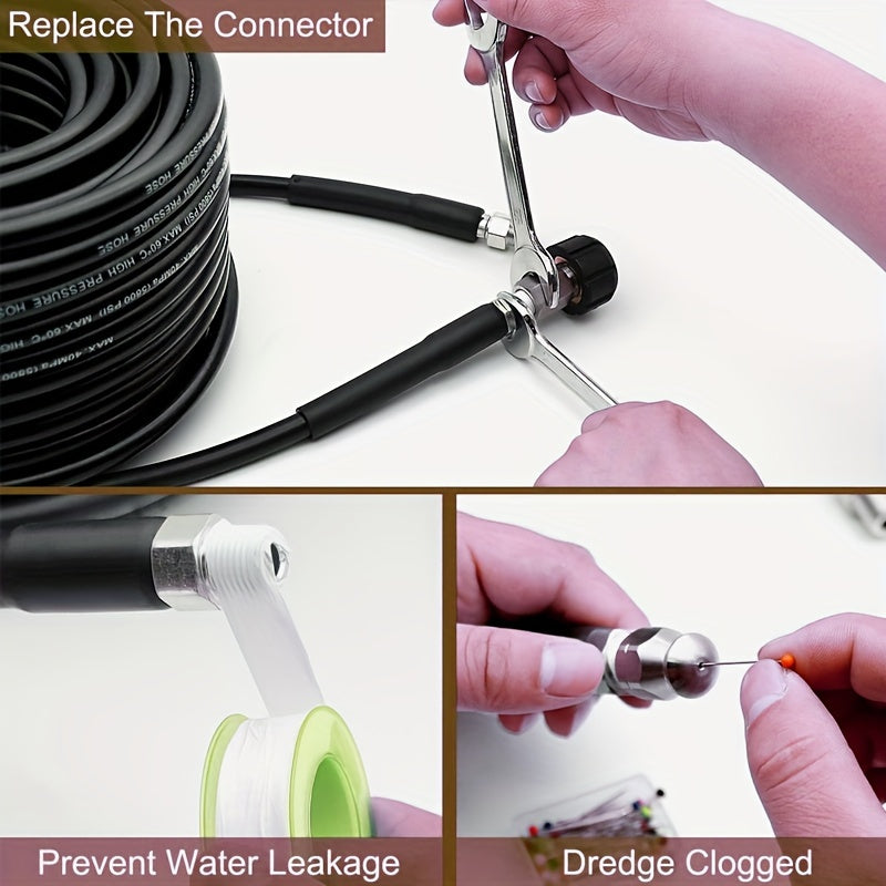 5800 PSI Sewer Jetter Kit for Pressure Washer Drain Cleaning with Corner Hose Attachment