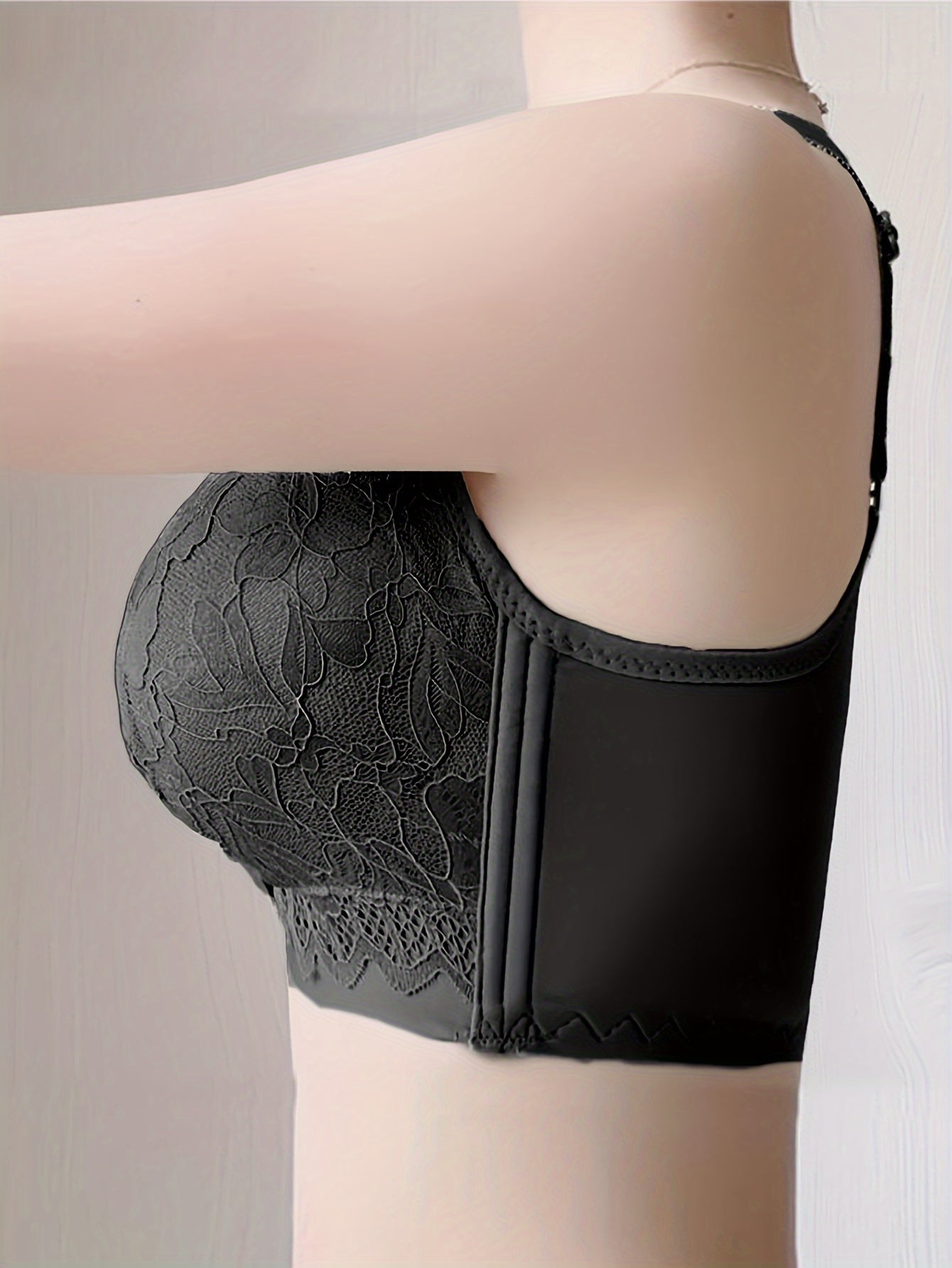 Plus Size Light Purple Lace Bra for Women Full Coverage Floral Scalloped Wireless