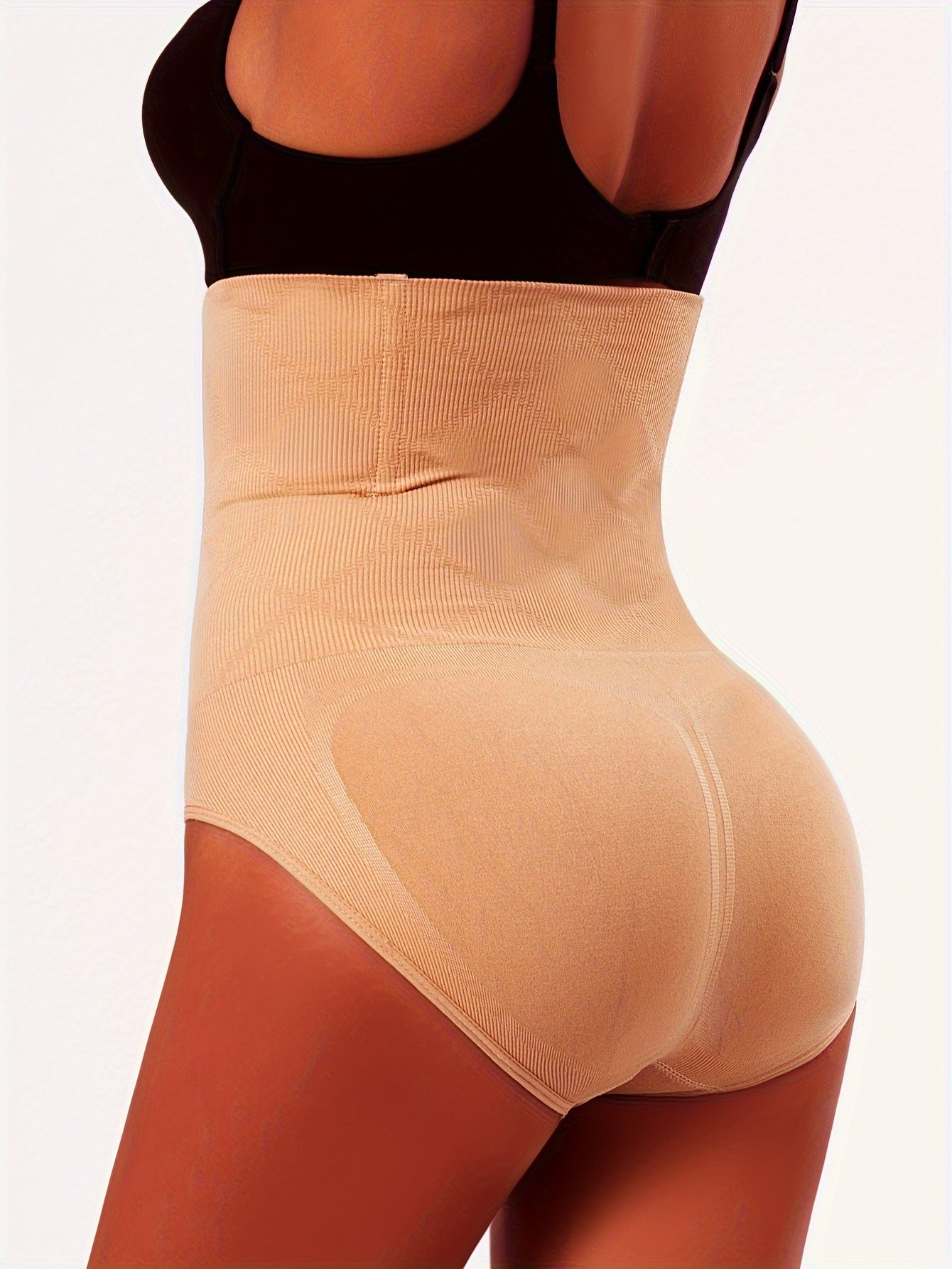 High-Waist Seamless Compression Panties for Shaping and Lifting Buttocks with Breathable Knit Fabric