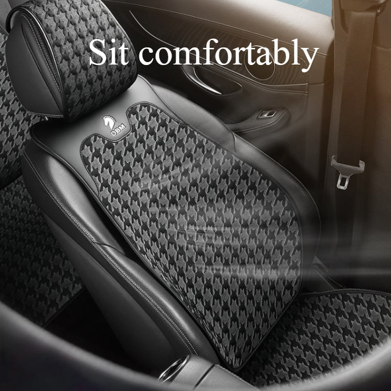 Universal Car Seat Covers Grey Diamond Pattern All-Season Durable Non-Slip