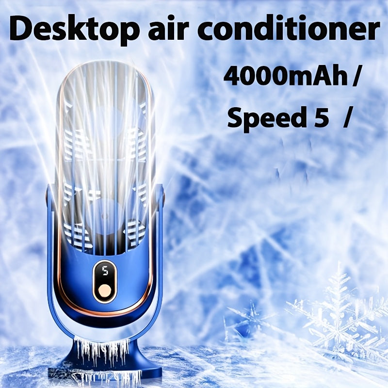 Wireless USB Desktop Fan with 5 Speeds, 360° Oscillation, Battery Powered