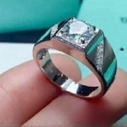 Vintage Style 5 Ct Round Cut Moissanite Engagement Ring with Ethical Diamond in 18K Gold Plated Silver