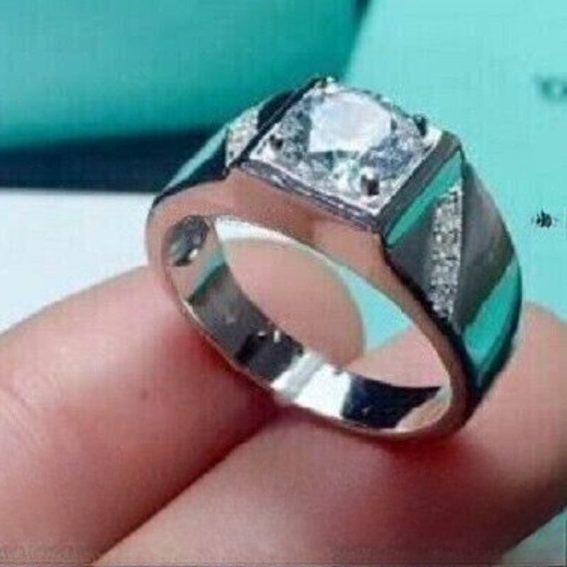 Vintage Style 5 Ct Round Cut Moissanite Engagement Ring with Ethical Diamond in 18K Gold Plated Silver