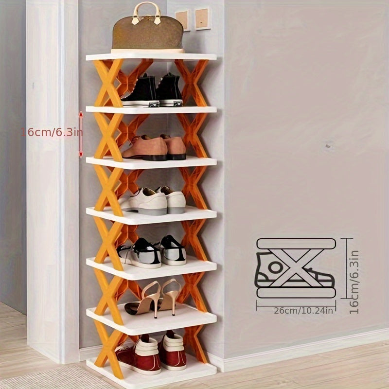 Portable Plastic Shoe Rack Organizer Space-Saving Mini Shoe Shelf for Home Office