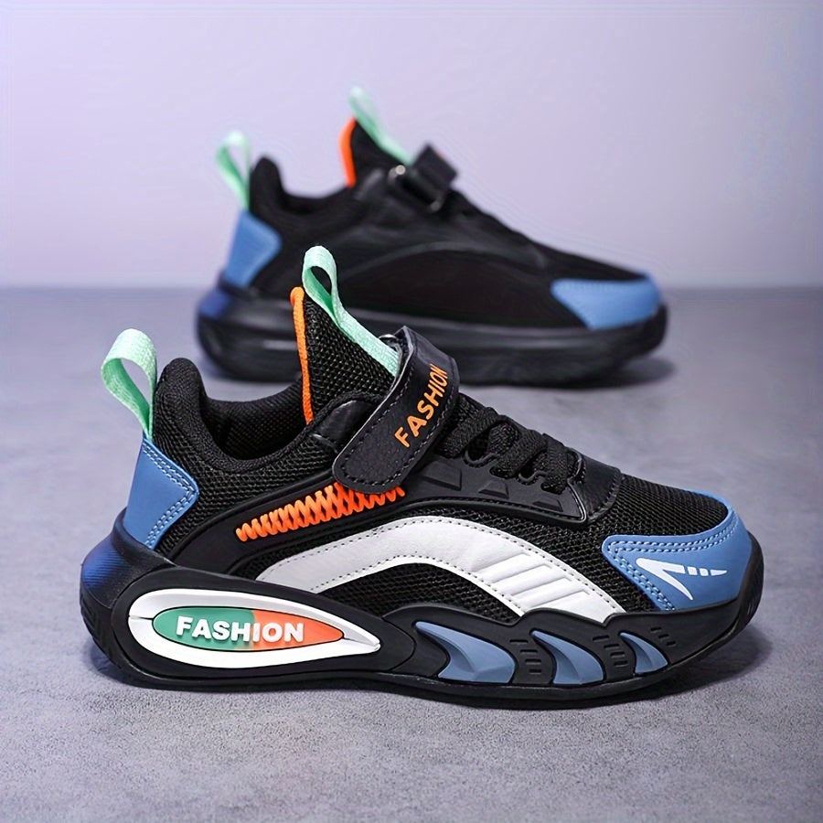 Boys Mesh Sneakers All-Season Low Top with Hook-and-Loop Closure
