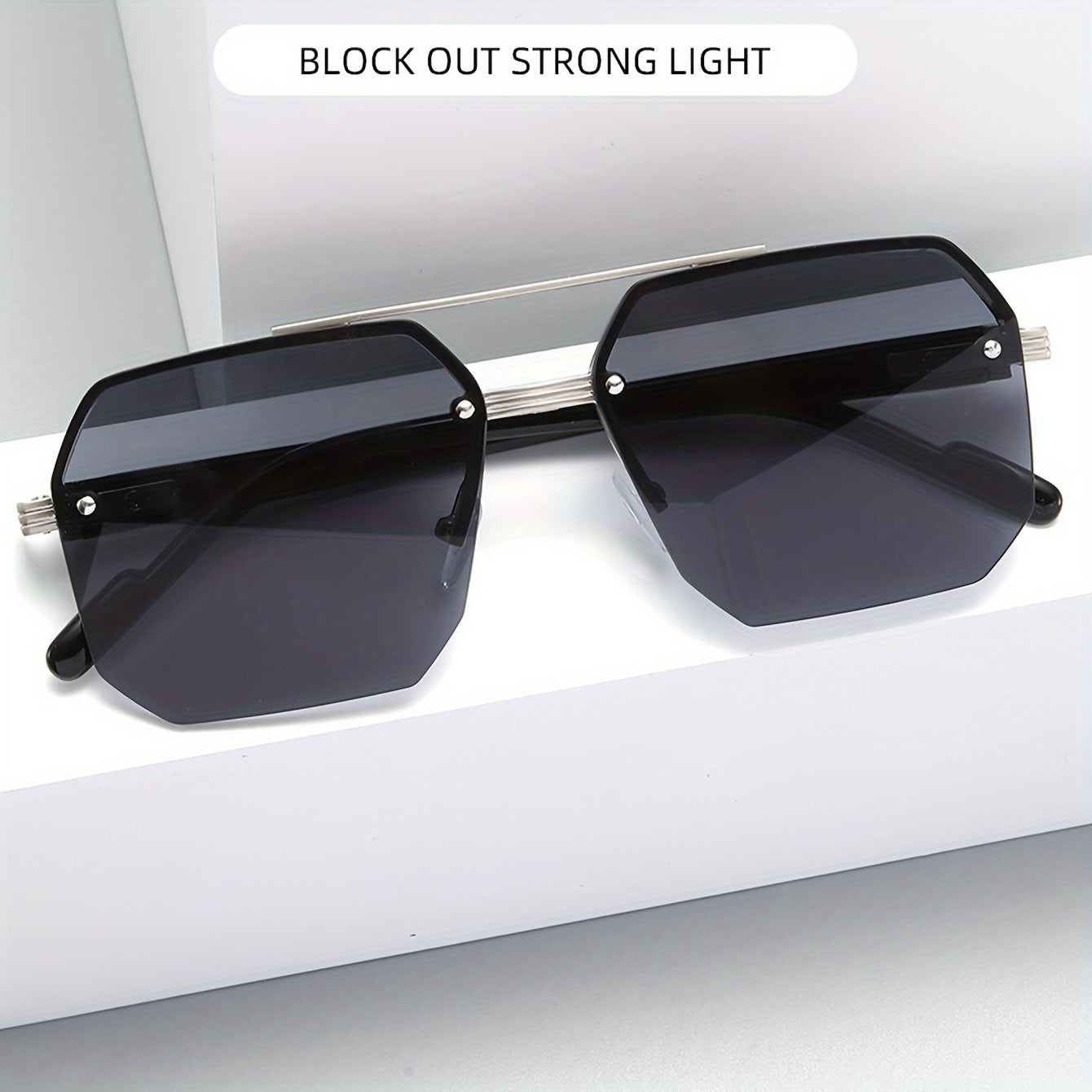 Men's Polarized Glasses Semi-Rimless Zinc Alloy Frame Casual Style