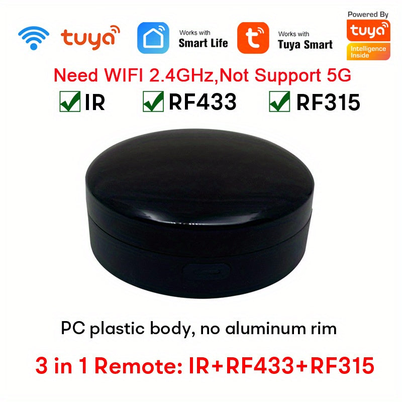 Universal Remote Control WiFi IR RF App Voice Compatible with Smart Home Devices Tabletop USB Powered