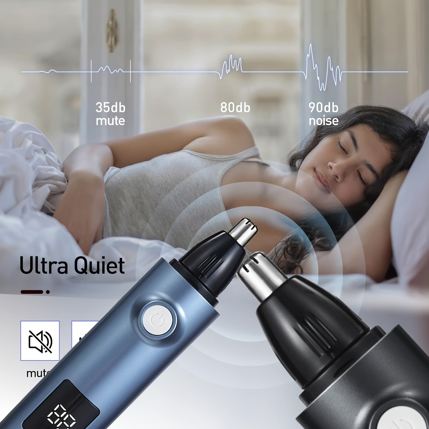 Rechargeable Nose and Ear Hair Trimmer for Men and Women with Dual-Edge Blade