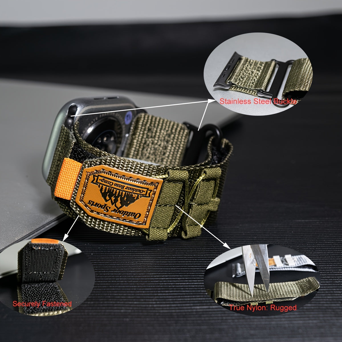 Nylon Sport Loop Watch Strap for Apple Watch Ultra 2 Series 38mm 40mm 41mm 42mm 44mm 45mm 49mm Men Women