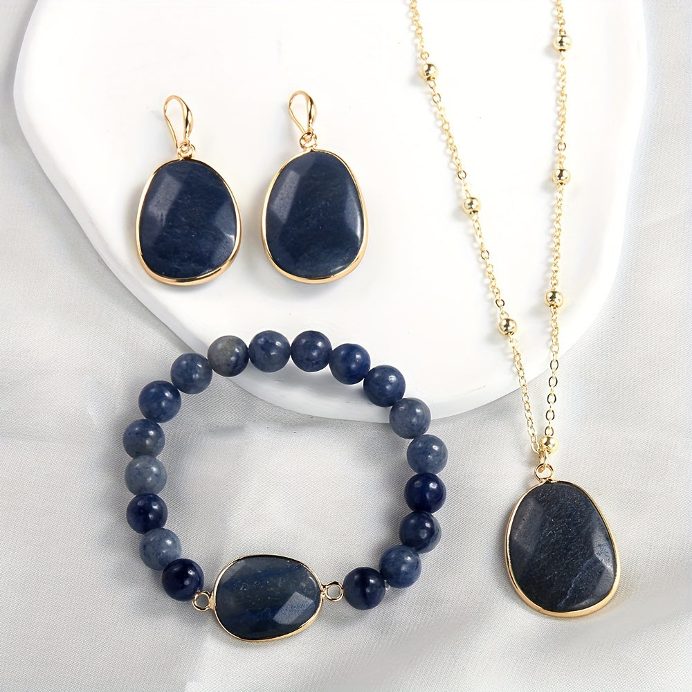 Bahor va yoz zargarlik to'plami: Rang-barang toshlardan yasalgan marjon, bilaguzuk va qisqa chokerdan iborat taqinchoqlar, partiyalar va ta'tillar uchun mukammal.