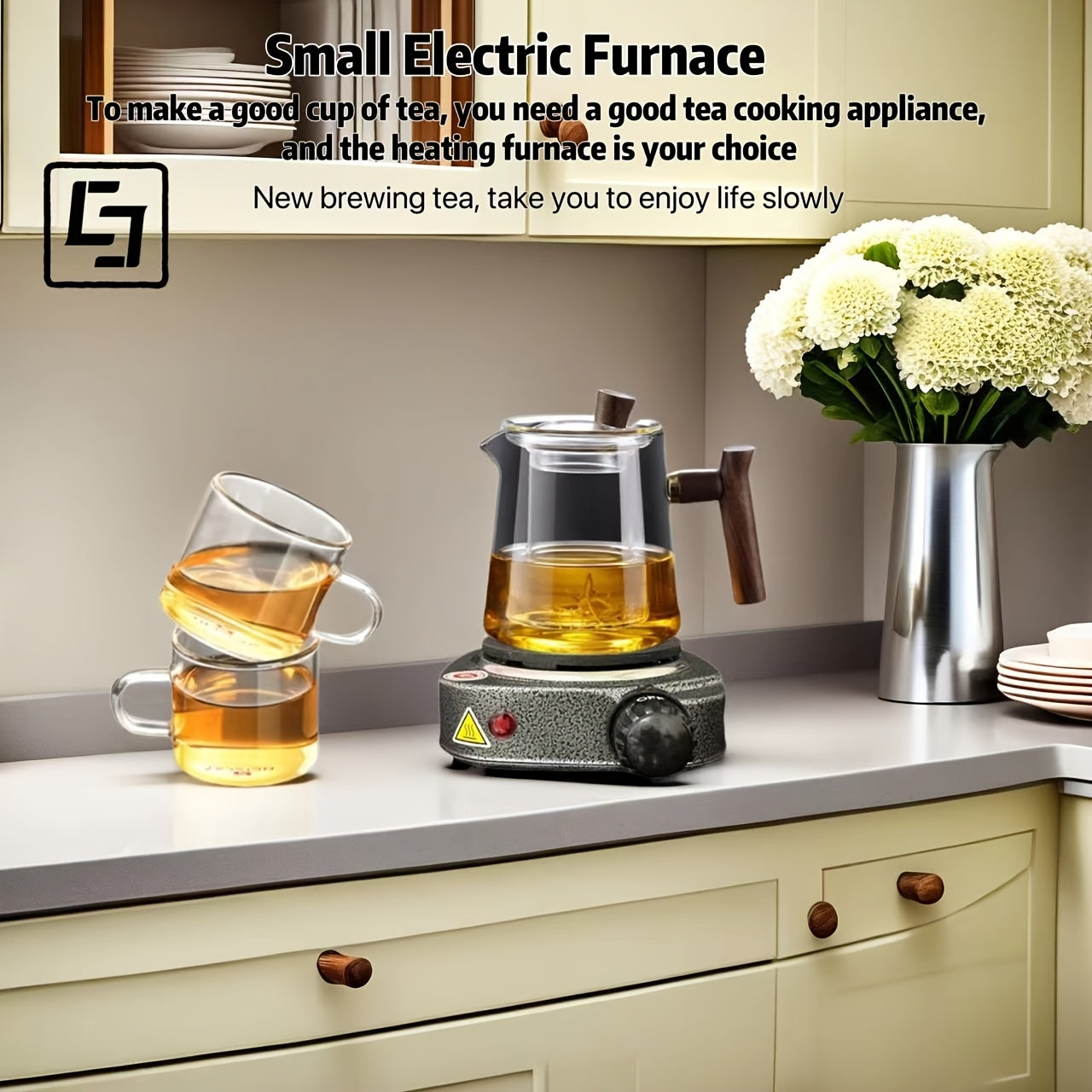 Портативный электрический нагревательный коврик с 5 уровнями мощности, чугунная плита, экономичный дизайн для кофе, чая, мока, компактный 220-240В