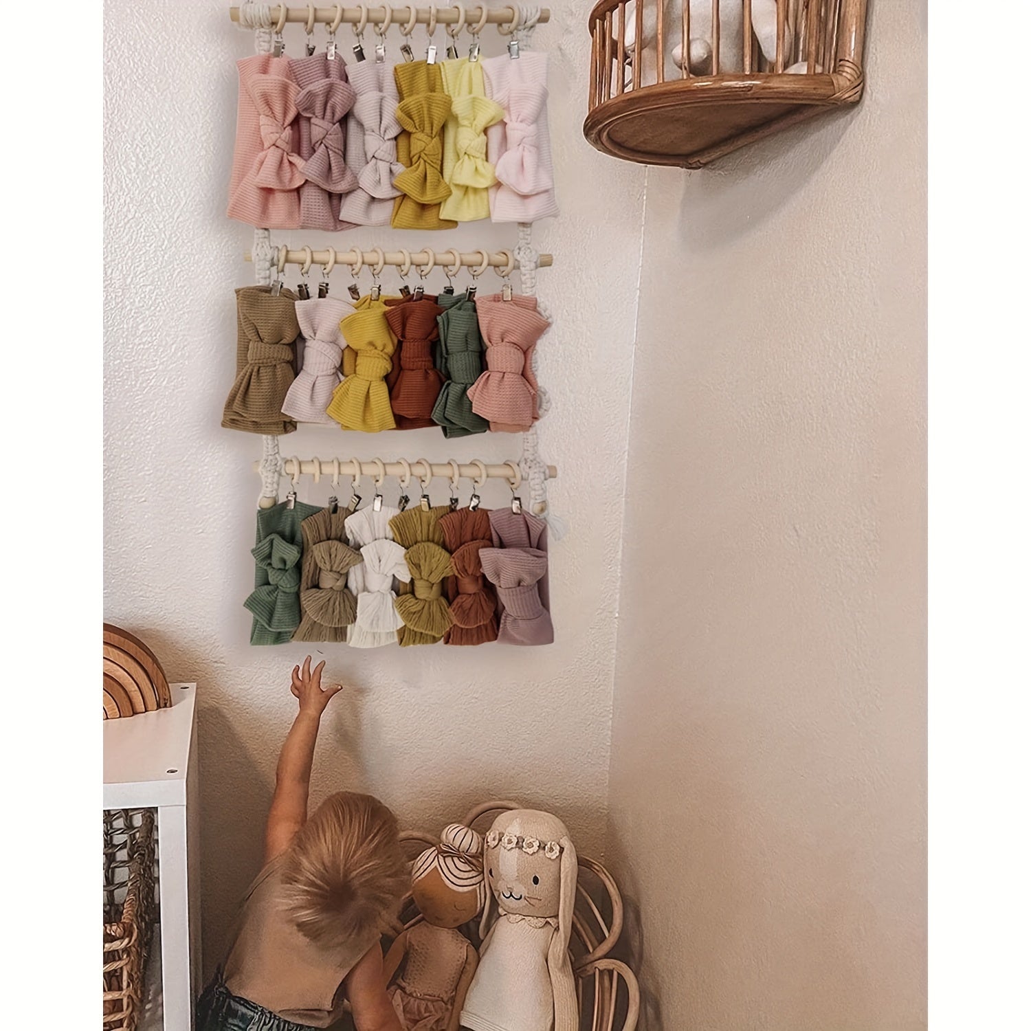 Baby Hair Bow Organizer Wall Hanging Headband Holder for Girls Storage Decor