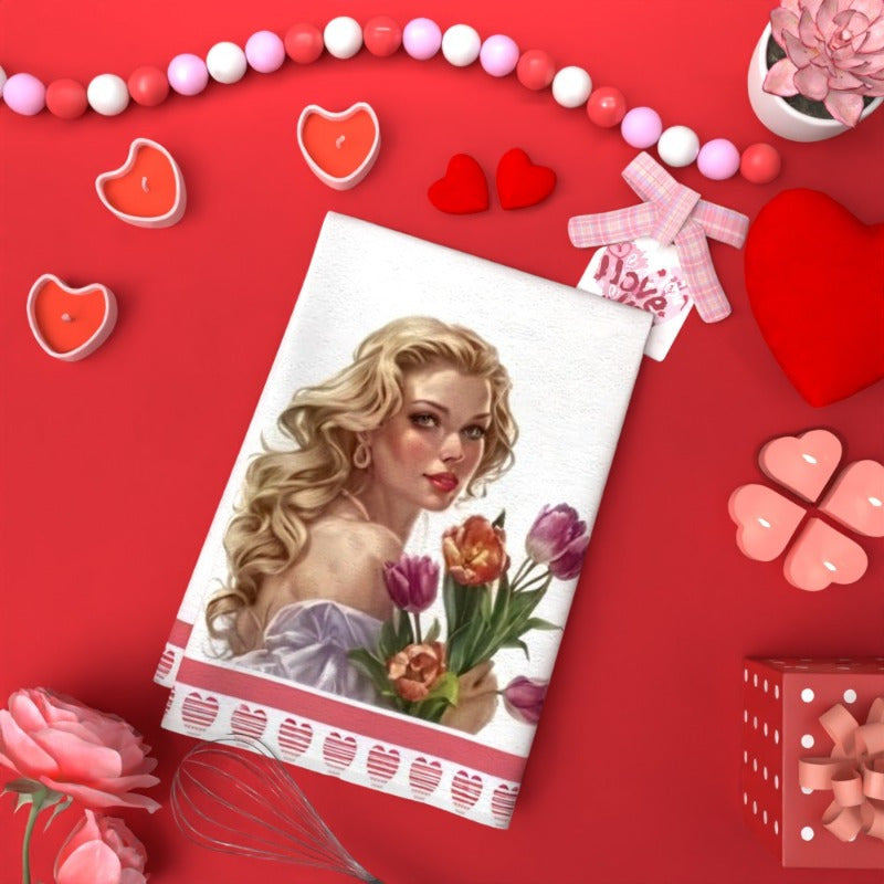 Набор из 2 кухонных полотенец Тюльпаны Блондинка Красота 45,72x66,04 см впитывающие