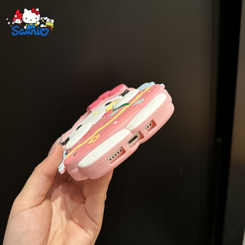 Hello Kitty Cartoon Phone Case for iPhone Silicone Shell with Lanyard