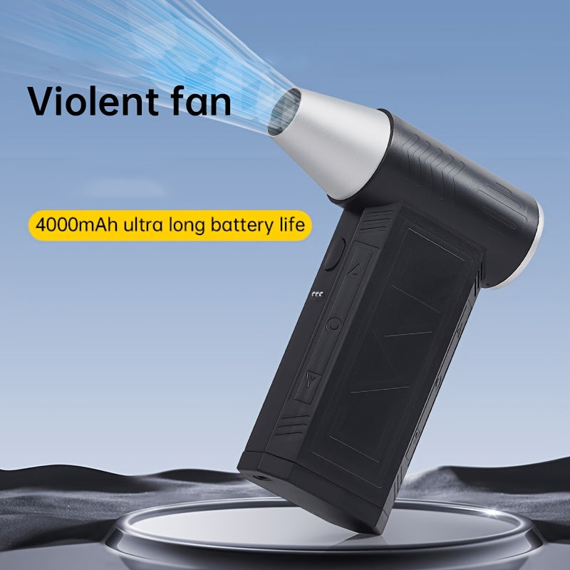 High-Power Rechargeable Portable Fan 4000mAh USB Blower for Cleaning and Cooling