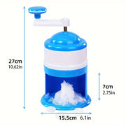 Portable Snow Cone Shaved Ice Maker Blue White Hand Crank Summer Party