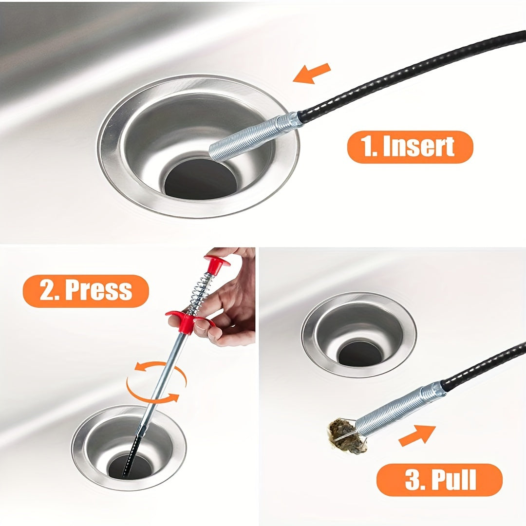 160.02 cm Drain Snake with Claws for Kitchen Sink Sewer Toilet Clog Removal Flexible Tool