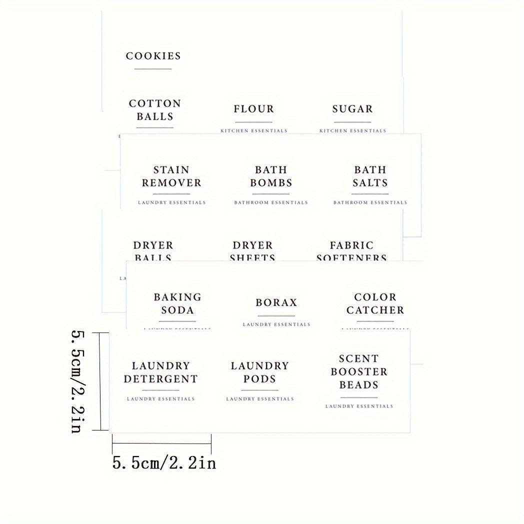 16pcs White Waterproof Laundry Room Label Stickers for Containers