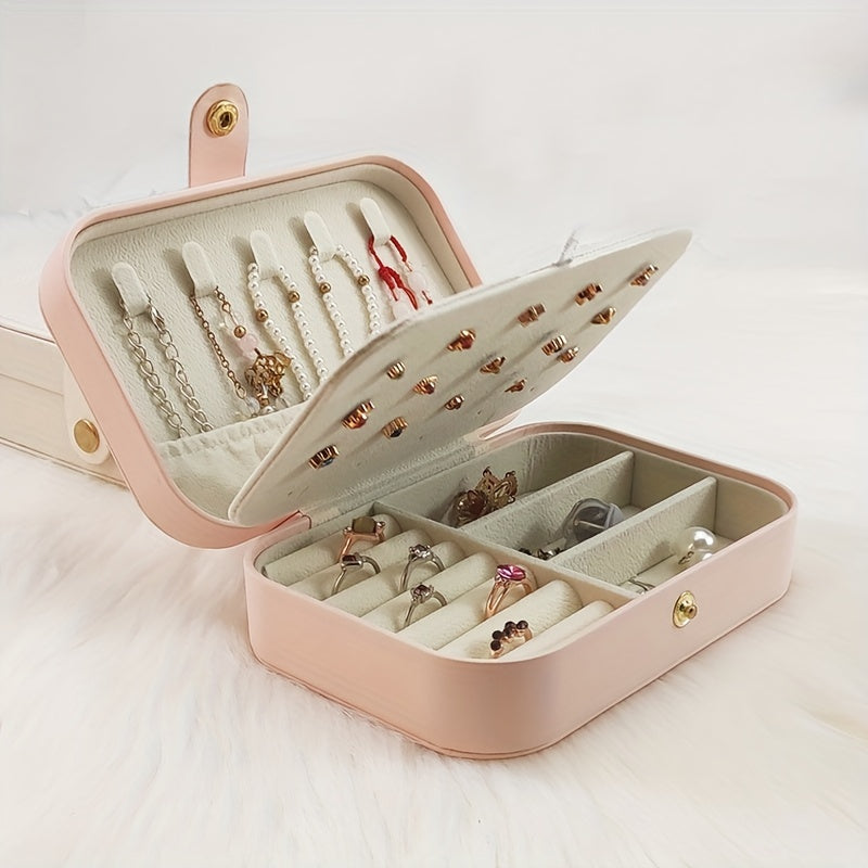 Large Capacity 2-Layer Jewelry Organizer with Lock for Earrings Necklaces Bracelets