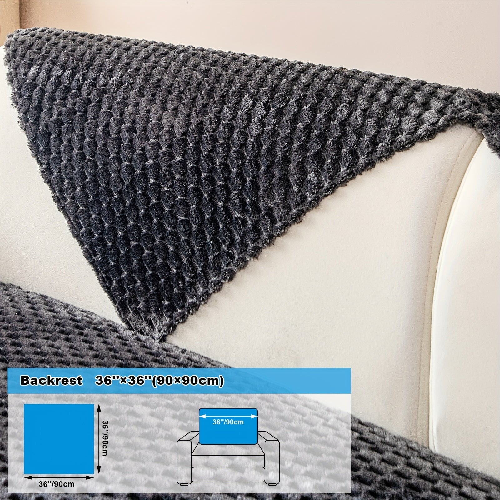 Velvet Sofa Cover Non-Slip Pet-Friendly Thick Furniture Slipcover for Armchairs and Sectionals