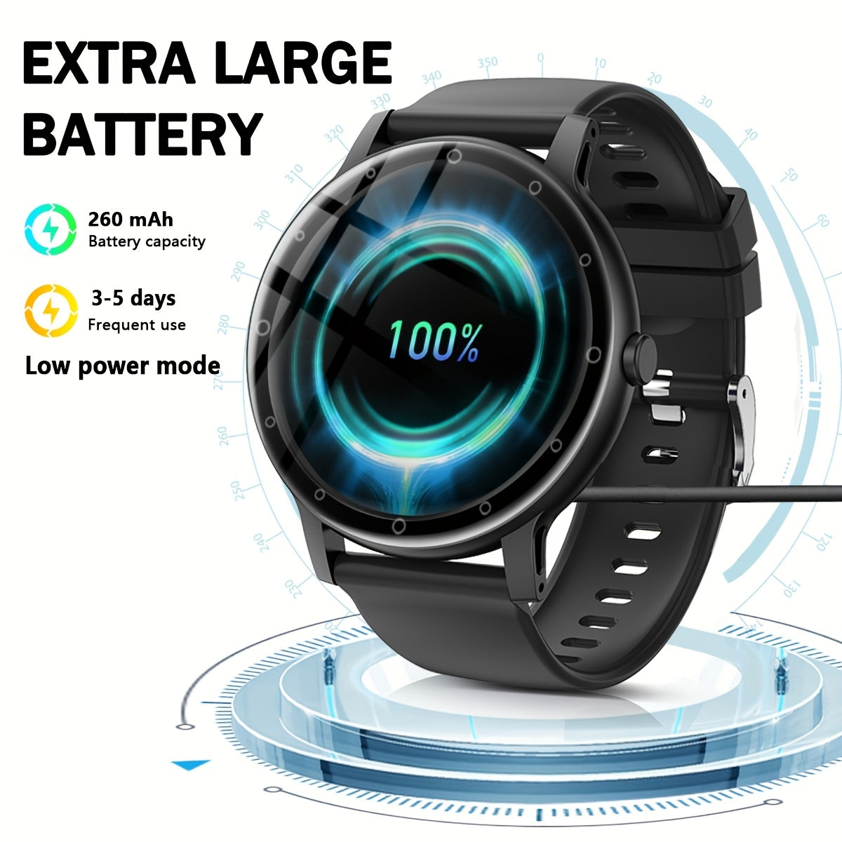Full Touch Smart Watch with Sleep Tracker Pedometer Music Control and Sport Modes for Android and iOS