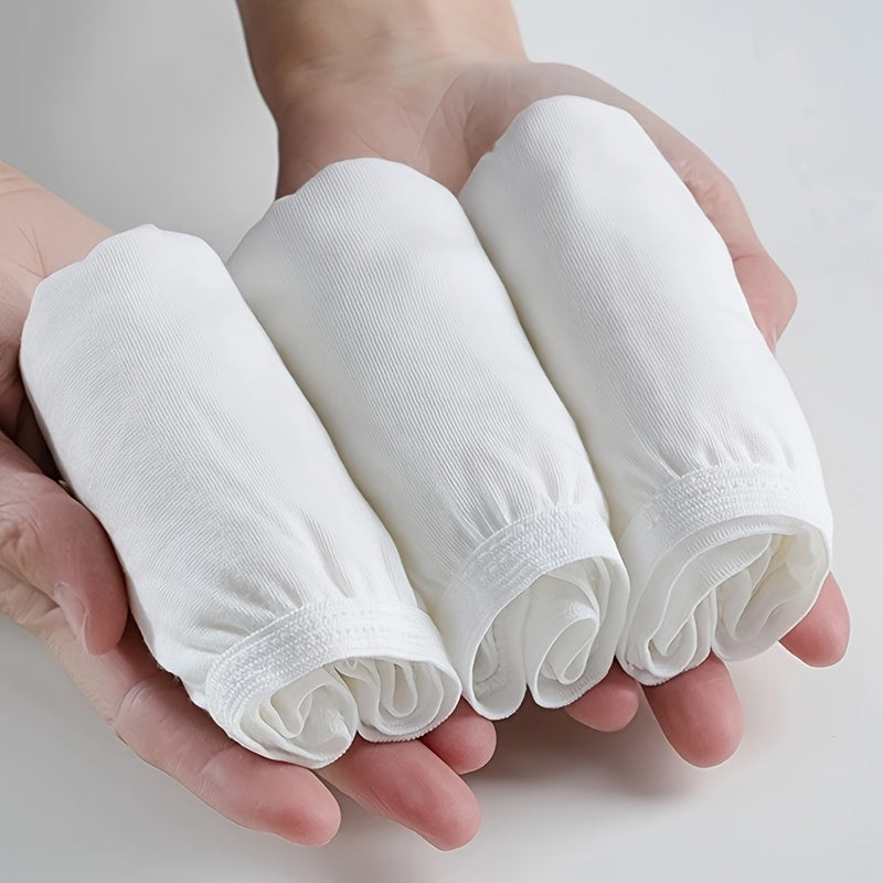 Women’s Disposable Postpartum Underwear Soft Breathable Maternity Shorts, Light Beige, 5 Pack