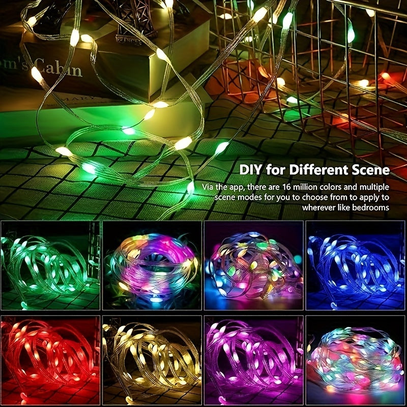LED String Lights Color Changing Remote App USB Powered for Holidays and Weddings