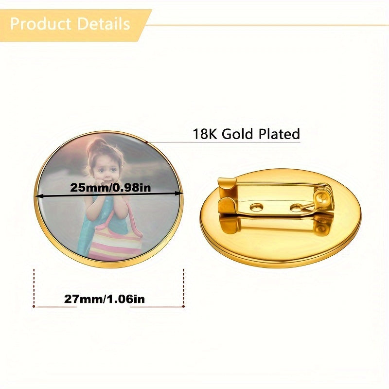 Broche personalizado en forma de corazón para parejas con fotos personalizadas, regalo para la familia