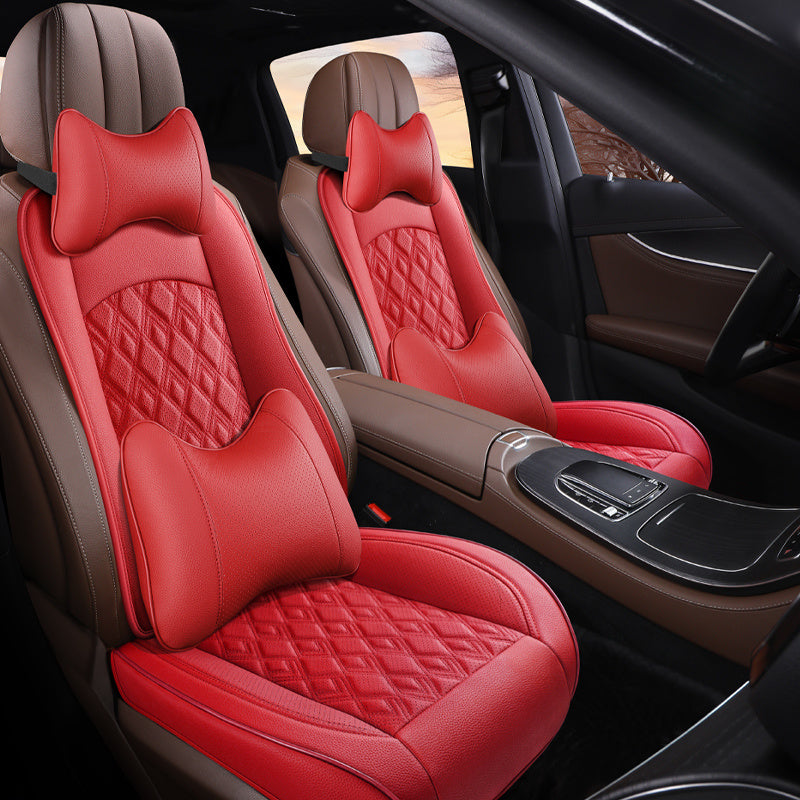 Car Seat Cover Universal PU Leather Breathable All-Season Cushion