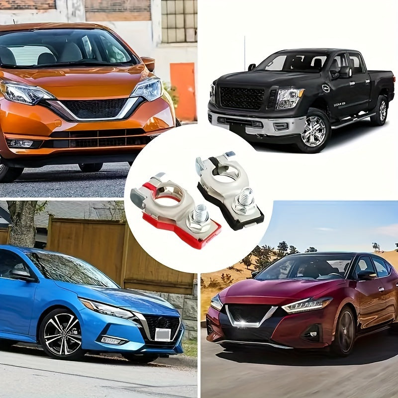 Par de conectores de terminal de batería de coche con postes de plástico en la parte inferior