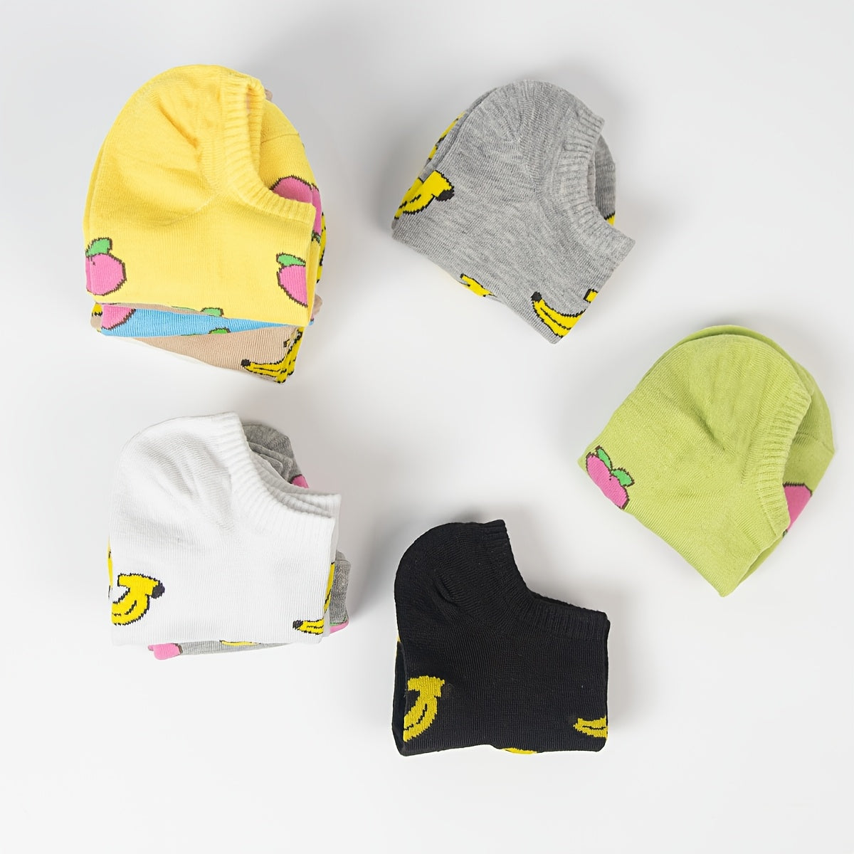 Knee-High Socks for Teens Avocado Burger Cartoon Pattern 10 or 20 Pairs All-Season