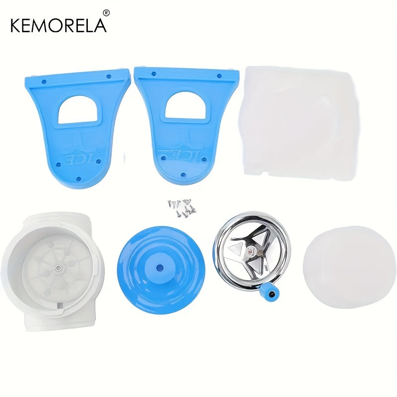 Kichik oshxona uchun shvedlangan muz kokteyllari uchun kompaktdan foydalaniladigan qoʻlda muz maydalagich, pushti va koʻk