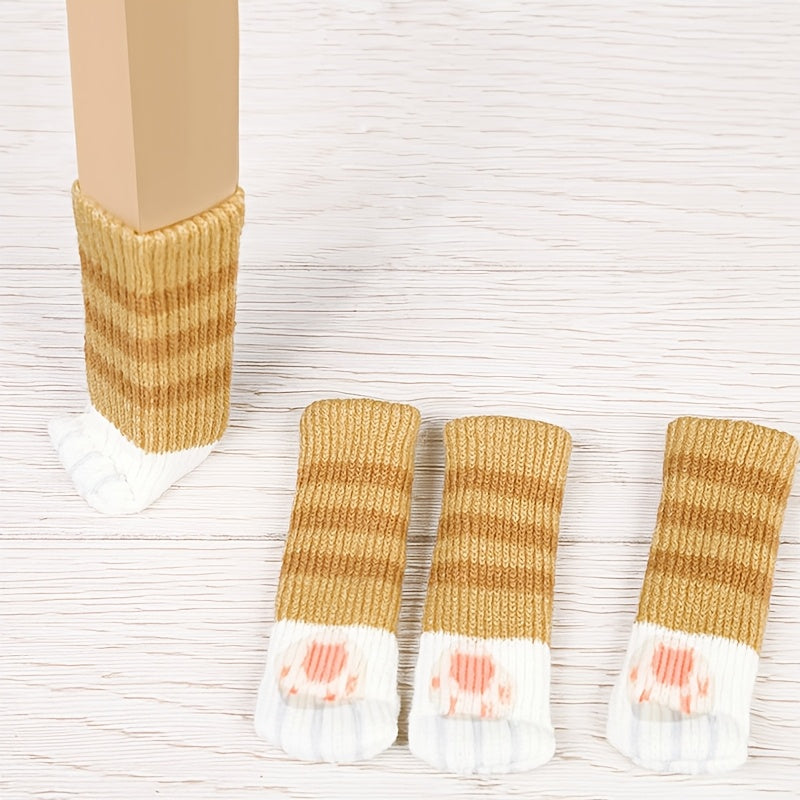 Set of 4 Non-Slip Silent Wear-Resistant Table Leg Covers and Chair Protectors