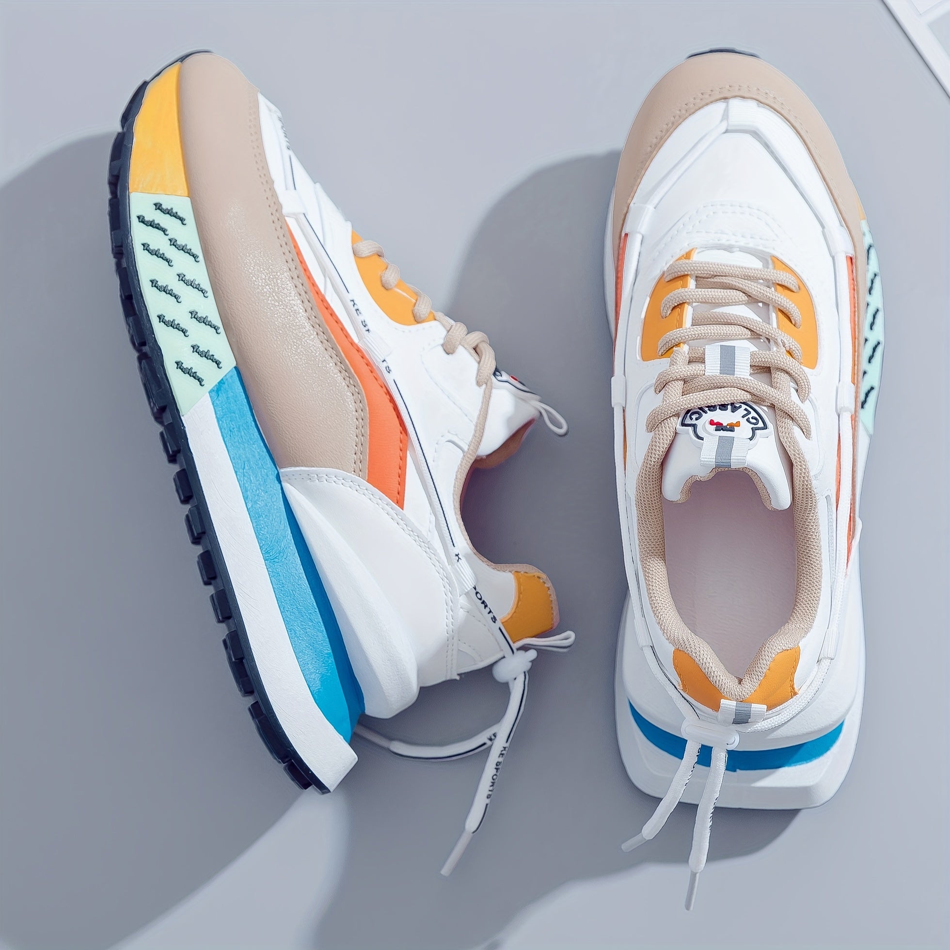 Women's Low-Top Lace-Up Casual Sneakers Breathable Fabric All-Season Comfort