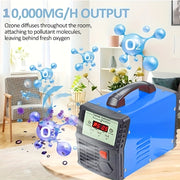High-Output 10,000 Ozone Generator for Home Garage Air Purification Black Blue