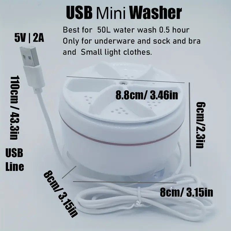 Mini Portable Washing Machine for Socks and Underwear, USB Powered, Compact