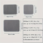 Gray Double-Layer Cat Litter Mat Washable Litter Trap Prevents Tracking