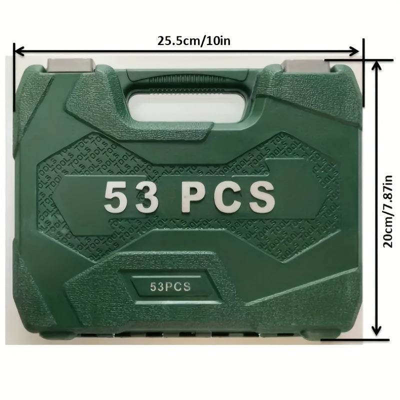 53 dona Avtomobil ta'mirlash asboblari to'plami, vintli kalit, avtomobil xizmat ko'rsatish uchun