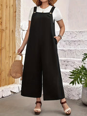 Plus Size Women's Summer Solid Color One-Piece Jumpsuit